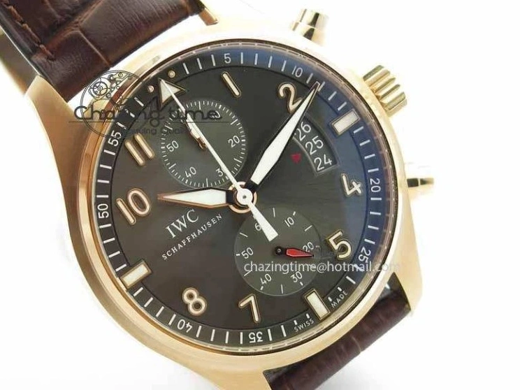 MIROTIME 0725 Pilot Chrono RG 3878 V6F Best Edition Gray Dial On Brown Leather Strap A Contemporary 7254